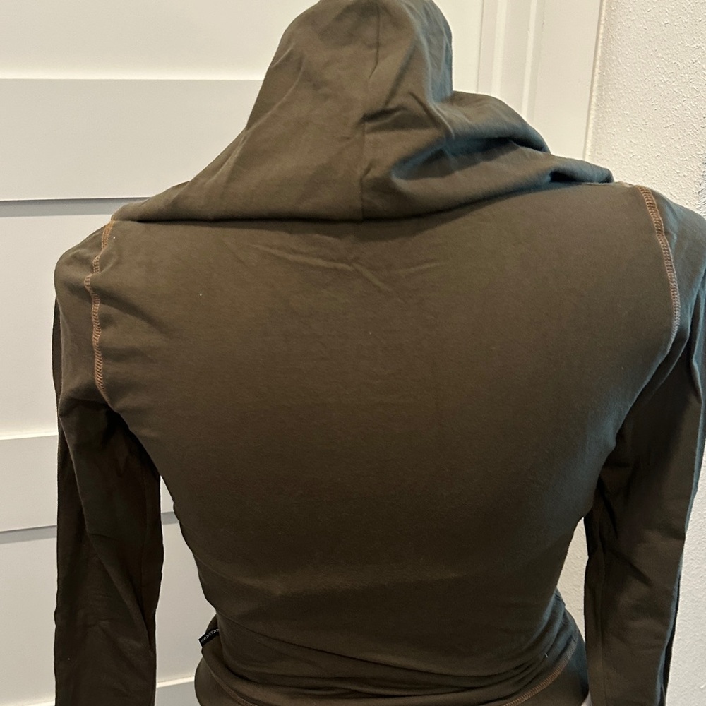 Rampage Olive Green Ruched Hoodie - Picture 5 of 12